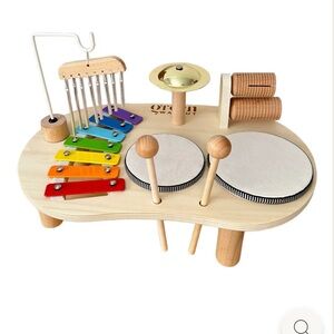 Green Walnut Wooden Montessori Musical Instrument Table